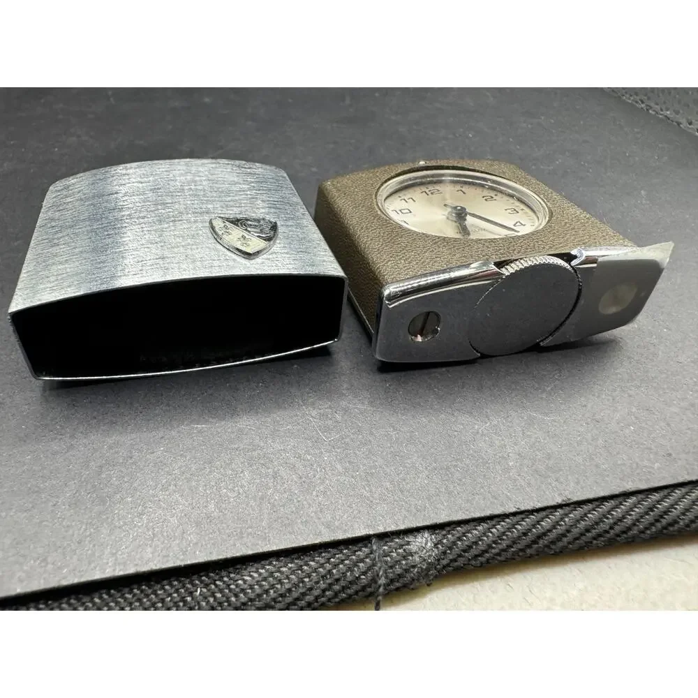 Vintage Westclox Folding Travel Alarm Clock w/ Metal Case Made in USA Mechanical